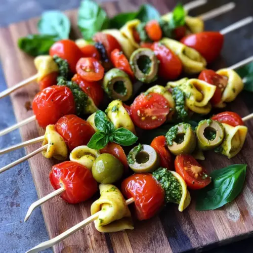 Tortellini Spieße mit Pesto